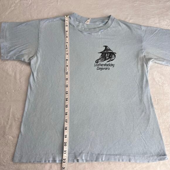 Leatherstocking Conjurers Vintage single stitch T-shirt size small/medium Blue - Picture 4 of 8